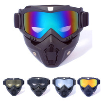 Masque tactique Bouclier de face Bouclier visage Plein visage Goggles anti-chocs Fans militaires de plein air Anti-Fog Miroir dHareglasses Masque