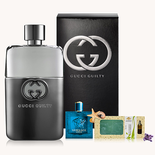 GUCCI GUILTY 2016 罪爱男淡香水 90ml＋情缘男香 5ml＋手工皂精