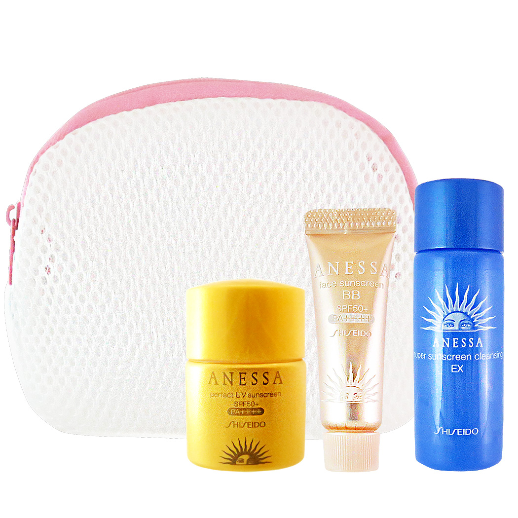 SHISEIDO 资生堂 安耐晒黄金水钻BB霜防晒三件组