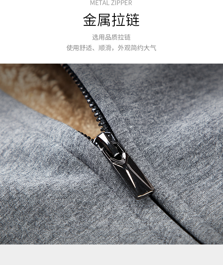 Cá sấu cộng với nhung mùa đông dày ấm cừu cashmere lót dây kéo áo len trùm đầu áo len nam màu xanh lá cây trung niên áo len dài tay