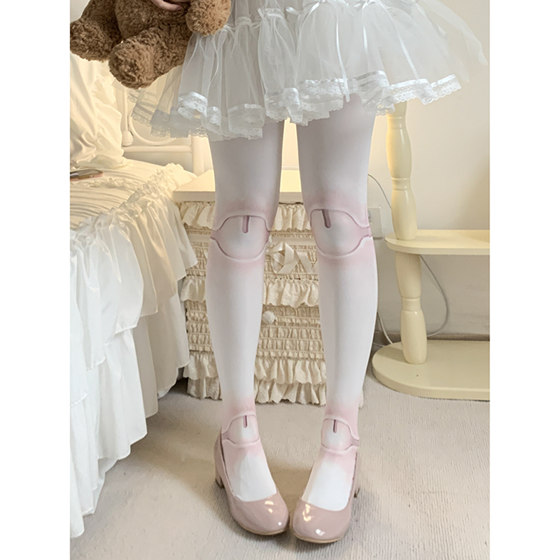 Jointed Doll Lolita Socks for Women, Summer and Autumn Skin-Beautifying Socks, Velvet Printed Pantyhose, Lolita Japanese Sweet Style Jointed Doll Lolita Socks for Women, Summer and Autumn Skin-Beautifying Socks, Velvet Printed Pantyhose, Lolita Japanese Sweet Style