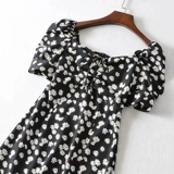 Летнее шифоновое платье, длинная юбка, по фигуре, цветочный принт, французский стиль, А-силуэт, эффект подтяжки, средней длины