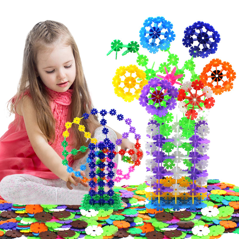 Promotion of children Toys Desktop Puzzle Toy Bagged Plastic Building Blocks Duozodiac Snowflake blocks