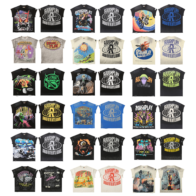 American High Street Style Roughplay Foreign Trade Cross-Border Commuter Stylish Light Luxury Ins Style Casual Trendy Short-Sleeve T-Shirt
