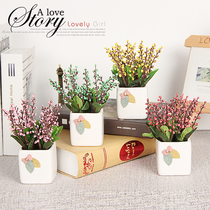 Office desktop small ornaments Home decoration lattice cabinet Bathroom entrance embellishment decoration simulation flower fake flower