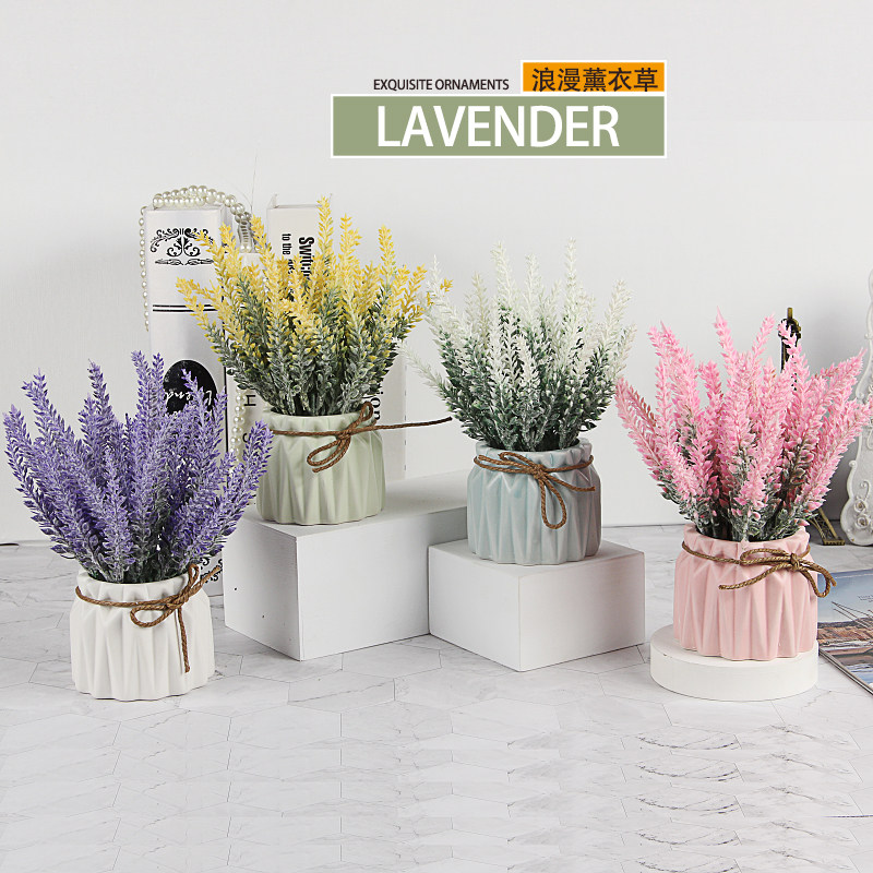 Nordic small fresh living room indoor ceramic simple home potted flower ornaments bonsai plant fake flowers