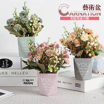 Mothers Day Teachers Day Gift Gifts for Carnation Bouquet Fake Flower Simulation Flower Set Set Potted Green Plant