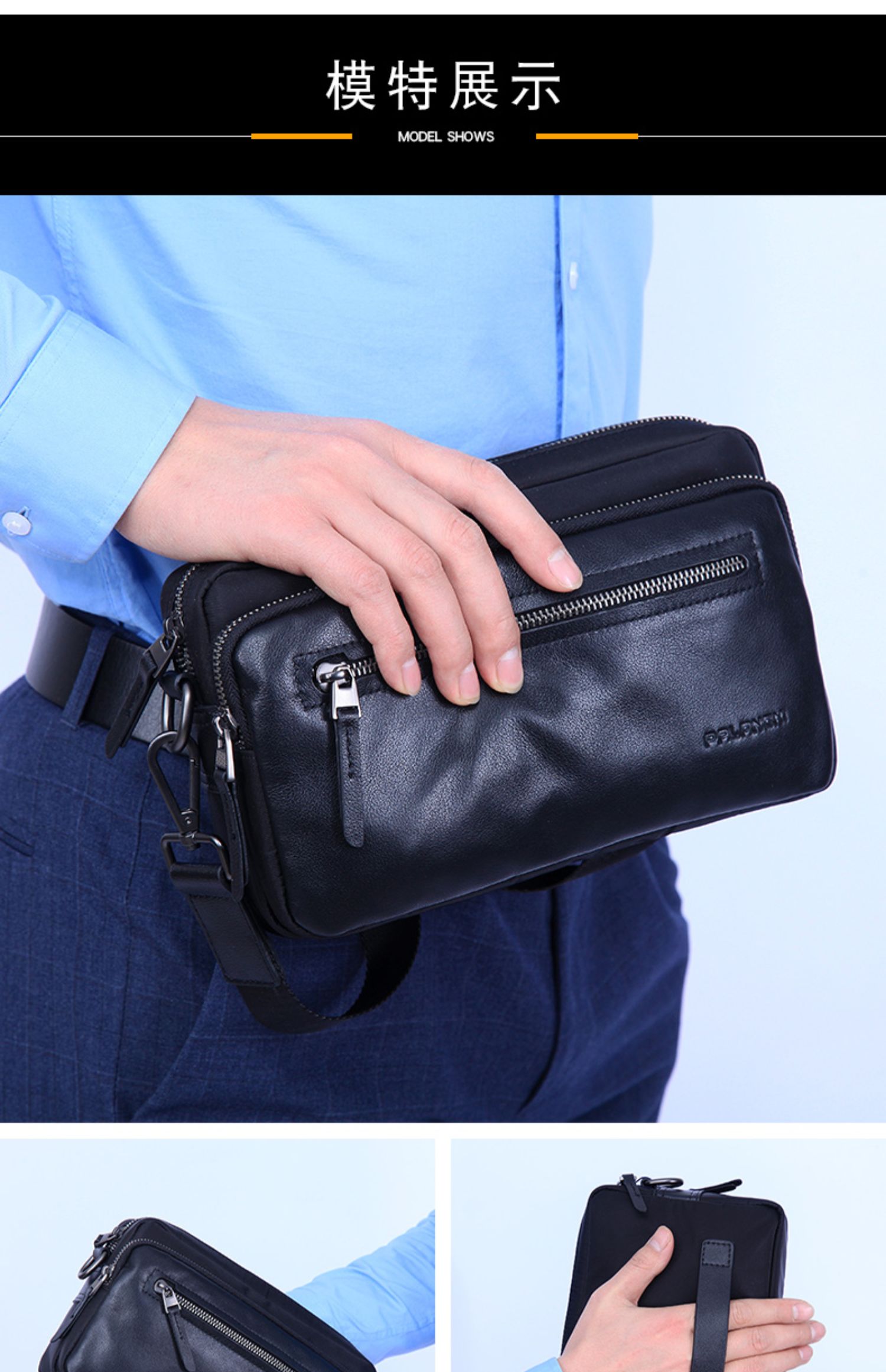 Palany 2019 mới ly hợp túi da túi ly hợp đa chức năng túi đeo vai Messenger túi nam túi nylon túi vải - Túi của con người túi da cá sấu