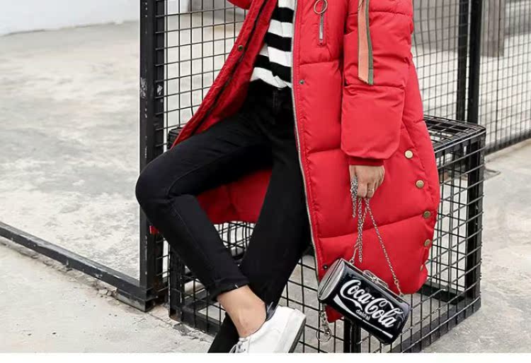 Bà bầu mặc áo khoác lông dày trong phần dài của phiên bản Hàn Quốc của áo khoác cotton rộng mùa đông cho bà bầu quần áo cotton nữ lớn mã thủy áo khoác bầu