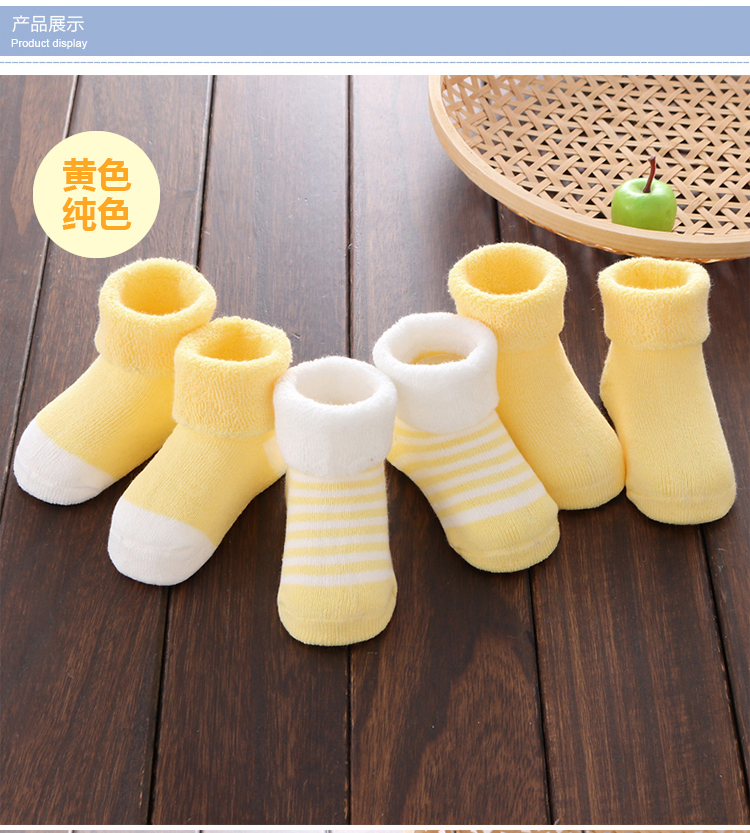 Vớ trẻ em mùa xuân và mùa thu dày 0-3-6-12 tháng tuổi sơ sinh Bé sơ sinh vớ cotton 1-3 tuổi tất da đẹp cho bé