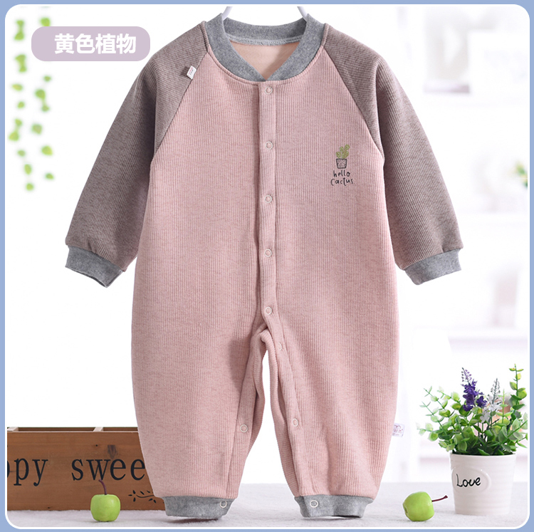 Quần áo trẻ em Xiêm mùa xuân và mùa thu cotton mùa đông cộng với nhung dày ấm 1 tuổi Trẻ sơ sinh tháng 3 nam nữ quần áo trẻ em quần áo trẻ sơ sinh