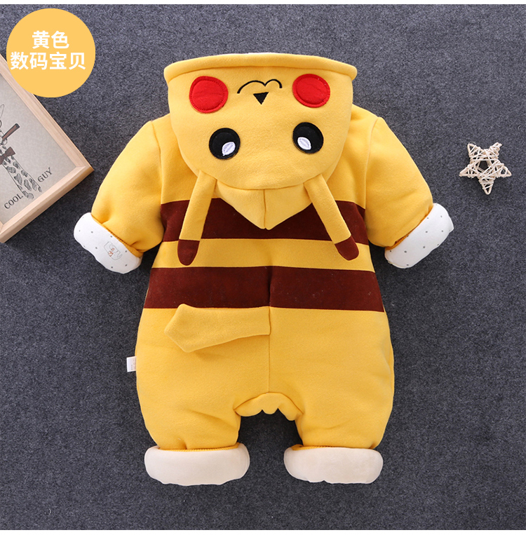 Quần áo sơ sinh nam và nữ quần áo trẻ em quần áo mùa thu đông Bộ quần áo jumpsuit dày 0-1 tuổi ra khỏi áo quần áo liền thân mùa hè
