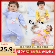 Baby Conjoined Clothes Autumn Clothing Warm Thickening Khaclothes Climbing Clothes Baby Spring Autumn Suit Winter Clothing Palate Newborn Clothes