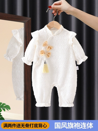 Детское демисезонное боди для девочек, весенний комбинезон для новорожденных для выхода на улицу, китайский стиль