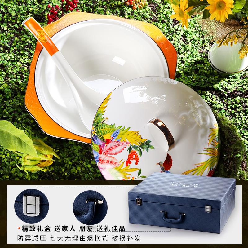 European dishes suit household light key-2 luxury high - grade ipads China tableware gift - giving bowl dishes combine creative bowls of ipads plate