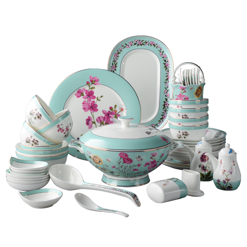 High - grade ipads porcelain bowls American plate tableware suit Chinese dishes tangshan household ipads porcelain tableware northern dishes