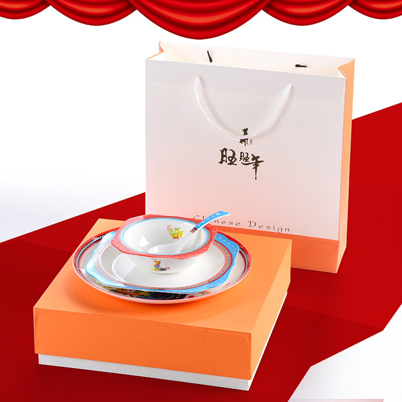 The Dao yuen court dream have the ritual plate ring cup dishes suit high - end gift box gift ipads China decorate dish dish cartoon dog