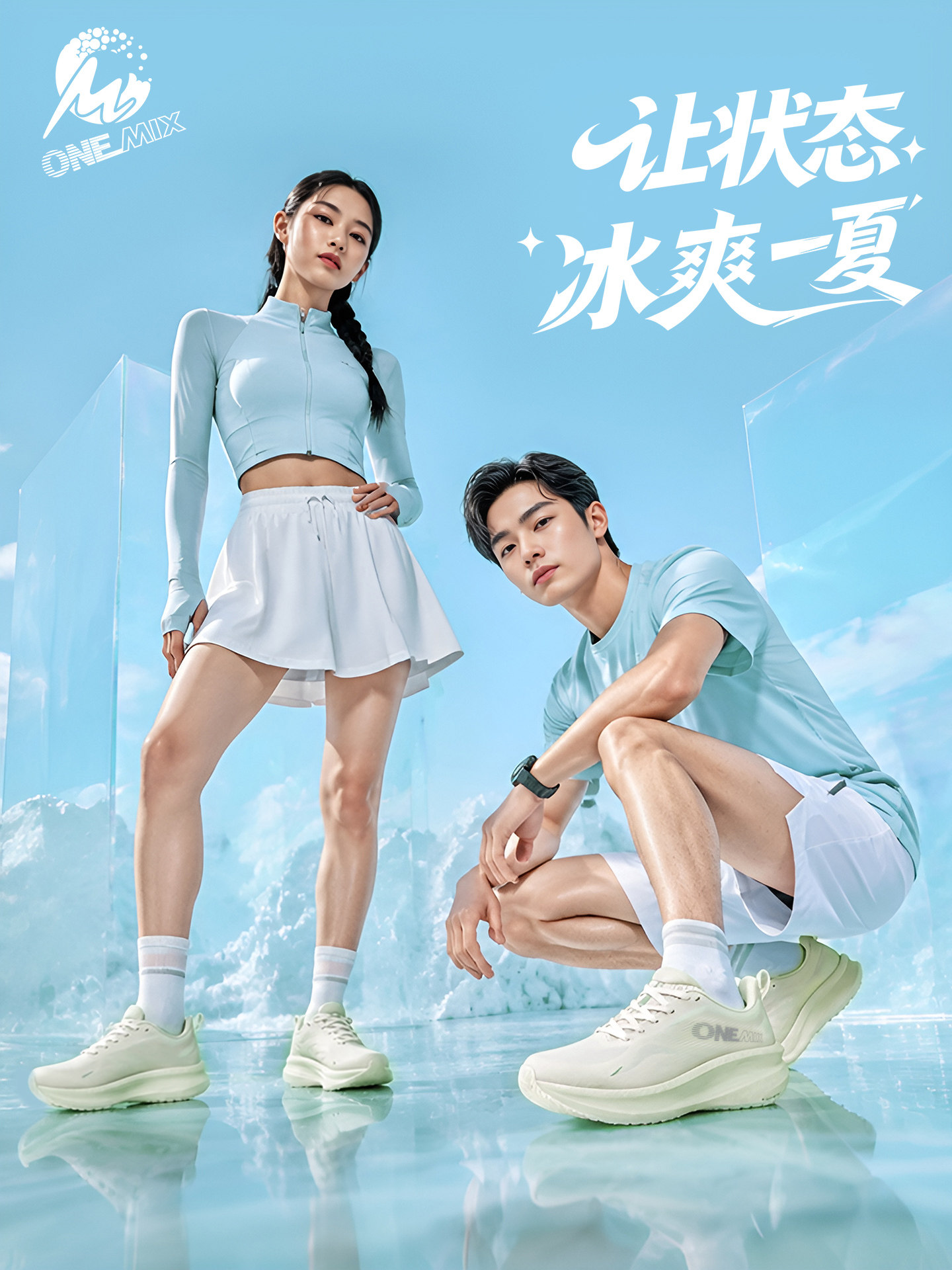 Onemix summer cool running shoes mesh breathable sports shoes men's lightweight shock-absorbing casual women's shoes