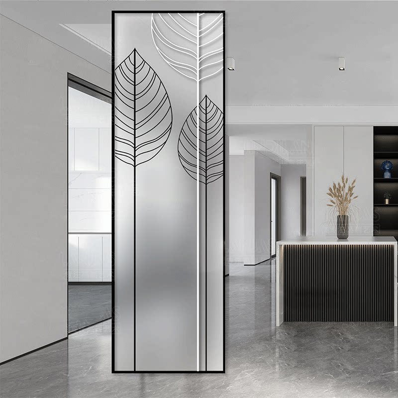 Entrance to the family Xuanguan Living room light and luxurious glass screen partition modern minimalist decoration into the door shielded bedroom room Home