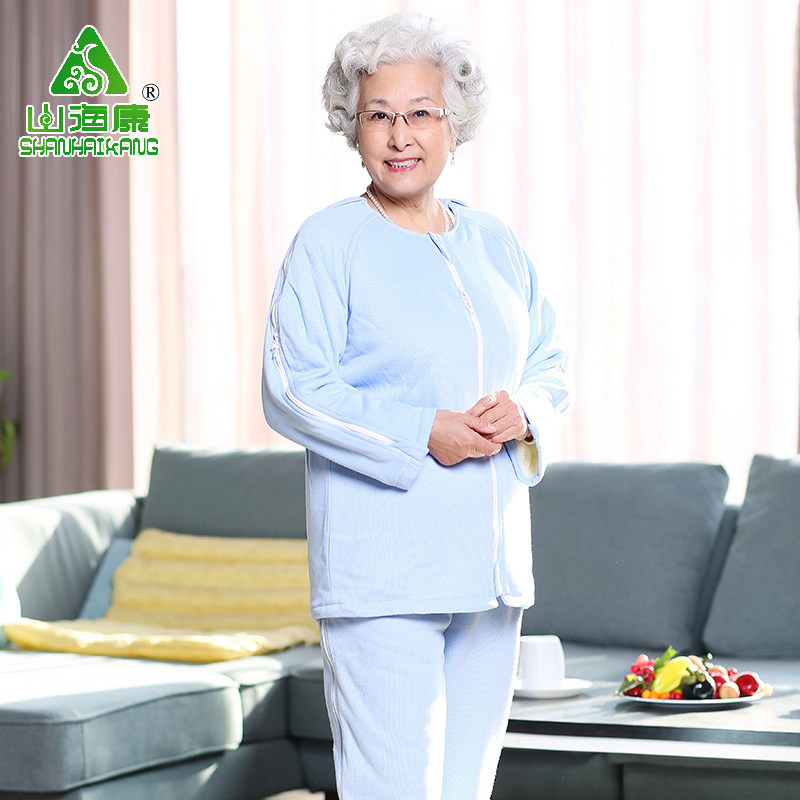 Easy to wear and take care of sick and sick, clothes for autumn and winter plus suede thickened fracture patients bedridden clothes convenient to wear