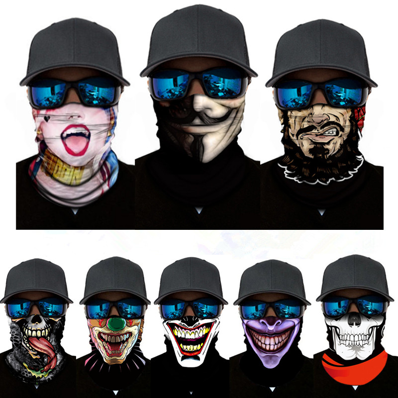 Outdoor Moron Locomotive Riding Windproof Mask Male Skull And Skull Half Face Scarf 100 Change Magic Headscarf Sunscreen Scarf