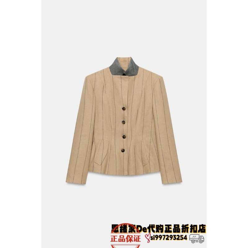June Thoughts Spain Purchasing Agent Zara Zw Linen Blend Striped Blazer 7009/119 7009119 June Thoughts Spain Purchasing Agent Zara Zw Linen Blend Striped Blazer 7009/119 7009119