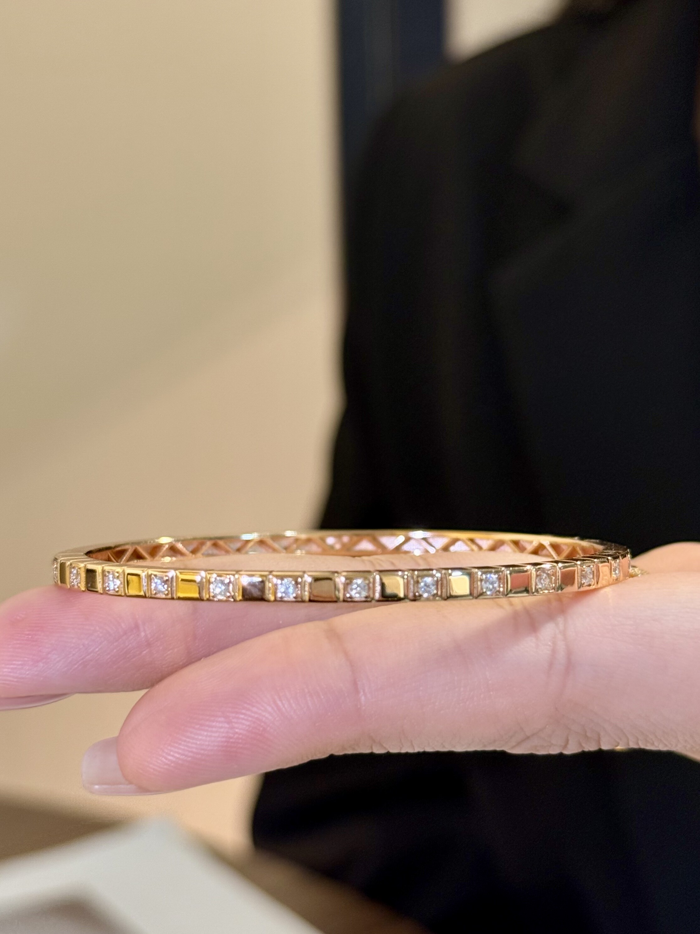 银饰手镯 蕾迪【冰块方糖手镯】手工定制s925银镀真金蜂巢方块钻手镯女轻奢