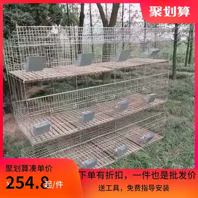 Rabbit cage with delivery box 12-seat female rabbit cage 12-seat 24-seat breeding iron wire bottom bamboo plate bottom plastic bottom