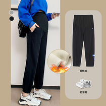 Pregnant Woman Pants Autumn winter Foreign wearing gush thickened beating underpants spring autumn Tipped hip high waist Toabdominal winter Pure Cotton Gestational Woman dress