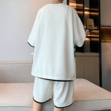 Летний комплект, шелковая футболка, короткий рукав, оверсайз