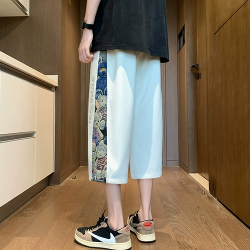 Летние тонкие штаны, шелковые спортивные шорты для отдыха, свободный прямой крой, подходит для подростков