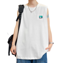 Sleeveless T-shirt mens summer new loose casual round neck basketball uniform vest youth American trend short-sleeved