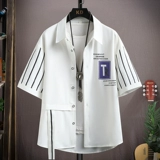 Шелковая рубашка для отдыха, короткий рукав, подходит для подростков