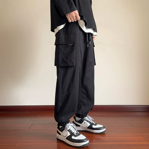 Штаны, летние повседневные брюки, оверсайз, подходит для подростков