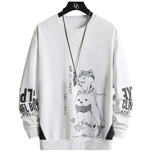 Осенний демисезонный лонгслив, круглый воротник, подходит для подростков