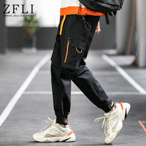 Bunch Foot Tooling Pants Men Spring Fall Pure Cotton Casual Long Pants Male Handsome 100 hitch Teenagers Sports Khalan Pants