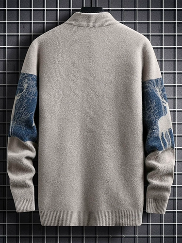 Демисезонный осенний свитер, утепленный шерстяной мужской удерживающий тепло пуховик, высокий воротник, изысканный стиль