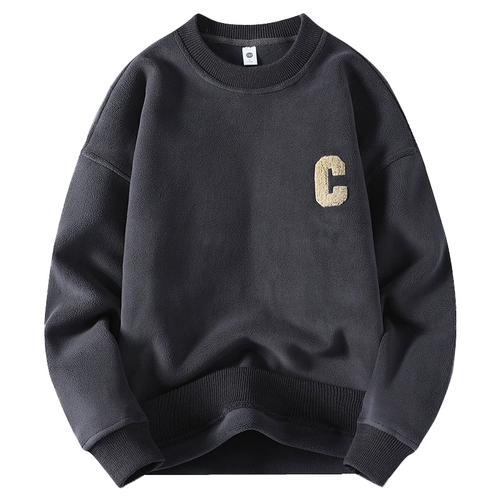 Демисезонная толстовка, бархатный лонгслив с круглым воротником, удерживающая тепло футболка для отдыха, увеличенная толщина