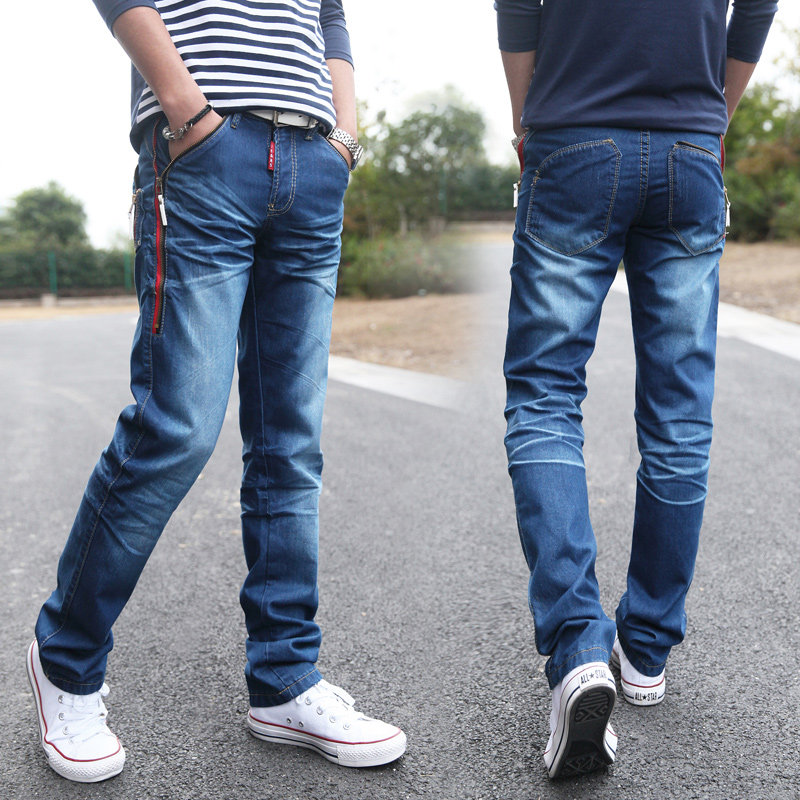 Jeans pour adolescent droite en vrac en coton pour Quatre saisons - Ref 1463611 Image 9