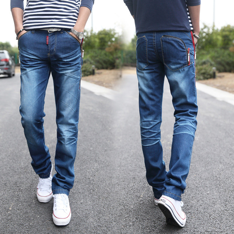 Jeans pour adolescent droite en vrac en coton pour Quatre saisons - Ref 1463611 Image 8