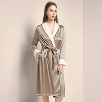 Sheep tyre suede sleeping robe female autumn and winter long style thicken plus suede long sleeve turning pure color thin suede winter bathrobe