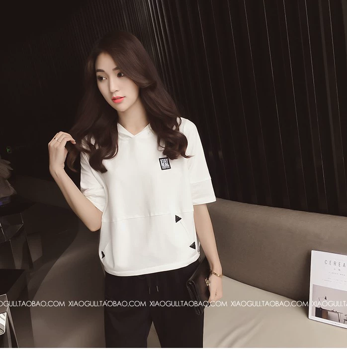 Mùa hè mới của Hàn Quốc thời trang nước hoa nhỏ phù hợp với quần lửng nữ rộng cỡ quần harem thể thao hai bộ thủy triều