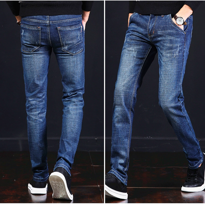 Mùa xuân 2019 mới quần jeans co giãn nam thanh niên quần lọt khe dài quần dài phiên bản Hàn Quốc của quần áo nam triều - Quần jean áo nam đẹp