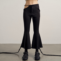  Star fish original design sense niche flared pants thin stretch knitted pants womens summer casual pants all-match three-point pants