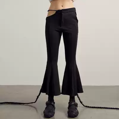 Star fishy original design sense niche Bell pants slim stretch knitted pants women autumn casual pants Joker Capri pants