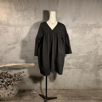  Bloody Star fish original designer niche dark doll mid-length skirt V-neck loose dress Womens clothing