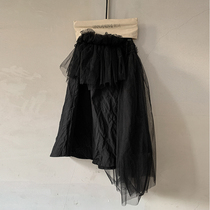  Bloody star fish original design Early spring yarn skirt Puffy mesh skirt large pendulum dark irregular skirt female