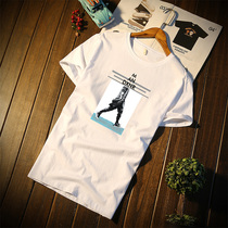 2021 summer mens short-sleeved t-shirt cotton top clothing youth trend Korean slim new student half sleeve