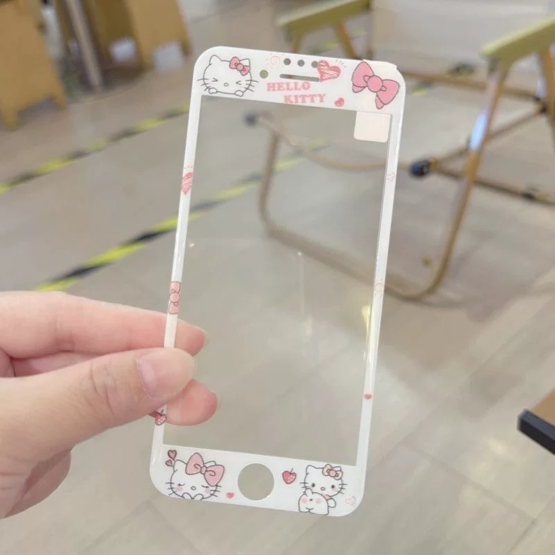 Подходящее для Apple 5ssim мультфильм закаленная пленка 6/7/8 милый полный охват AR антибликовое стекло iPhone8plus HD пленка 6plus не broke edge 4s полный экран мягкая кромка 7plus ударопрочная пленка