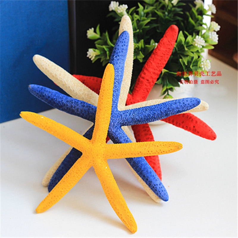 Original color natural five-finger starfish big conch shell wall stickers floor Mediterranean home decoration pendant props